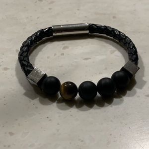 Black bracelet with brown
